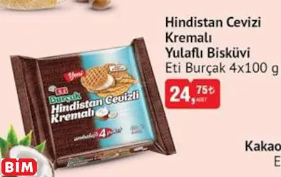 ETİ BURÇAK  HİNDİSTAN CEVİZİ KREMALI YULAFLI BİSKÜVİ
